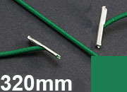 legatoria Elastico con 2 capicorda, lunghezza 320mm VERDE, lunghezza 320mm (compresi i 2 capicorda), elastico a sezione tonda rivestito in tessuto, spessore 2,2mm leg1250