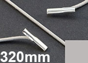legatoria Elastico con 2 capicorda, lunghezza 320mm GRIGIO, lunghezza 320mm (compresi i 2 capicorda), elastico a sezione tonda rivestito in tessuto, spessore 2,2mm.