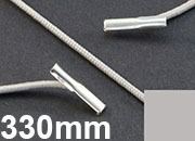 legatoria Elastico con 2 capicorda, lunghezza 330mm GRIGIO, lunghezza 330mm (compresi i 2 capicorda), elastico a sezione tonda rivestito in tessuto, spessore 2,2mm leg1258