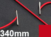 legatoria Elastico con 2 capicorda, lunghezza 340mm ROSSO, lunghezza 340mm (compresi i 2 capicorda), elastico a sezione tonda rivestito in tessuto, spessore 2,2mm leg1261