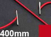 legatoria Elastico con 2 capicorda, lunghezza 400mm ROSSO, lunghezza 400mm (compresi i 2 capicorda), elastico a sezione tonda rivestito in tessuto, spessore 2,2mm leg1282
