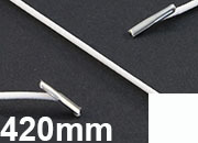 legatoria Elastico con 2 capicorda, lunghezza 420mm BIANCO, lunghezza 420mm (compresi i 2 capicorda), elastico a sezione tonda rivestito in tessuto, spessore 2,2mm leg1287