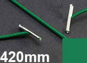 legatoria Elastico con 2 capicorda, lunghezza 420mm VERDE, lunghezza 420mm (compresi i 2 capicorda), elastico a sezione tonda rivestito in tessuto, spessore 2,2mm leg1292