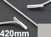 legatoria Elastico con 2 capicorda, lunghezza 420mm GRIGIO, lunghezza 420mm (compresi i 2 capicorda), elastico a sezione tonda rivestito in tessuto, spessore 2,2mm leg1293
