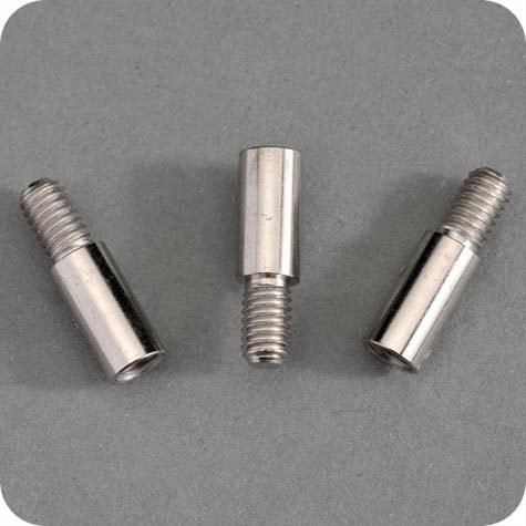 legatoria Prolunghe nichelate viti sepolte, 10mm Lunghezza 10 mm, diametro esterno 5mm, filettatura maschio e femmina 4ma.