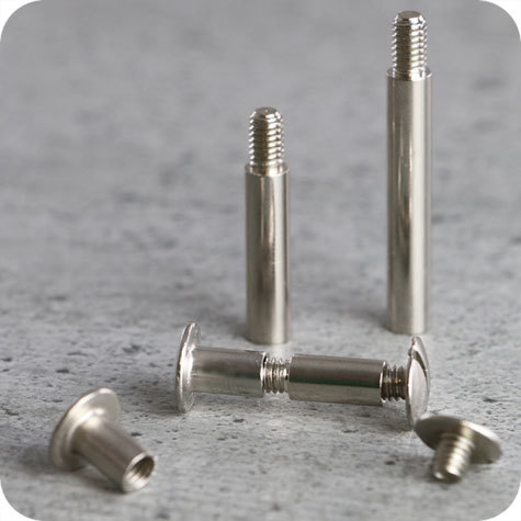 legatoria Prolunghe nichelate viti sepolte 25mm Lunghezza 25 mm, diametro esterno 5mm, filettatura maschio e femmina 4ma.