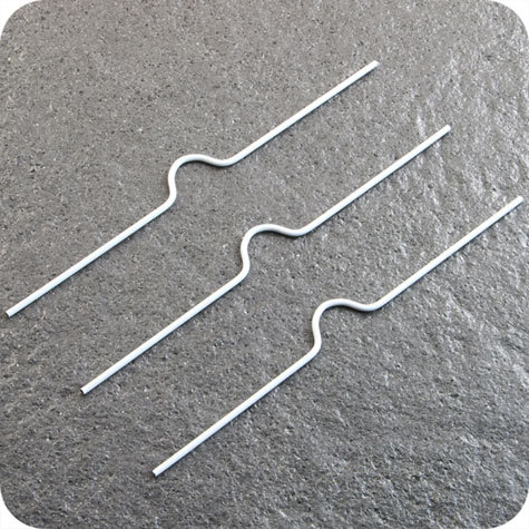 legatoria Appendino calendari, 150mm, BIANCO con mezzaluna NORMALE (alta 10mm), lunghezza 150mm, spessore 2mm.