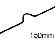 legatoria Appendino calendari, 150mm, NERO con mezzaluna NORMALE (alta 10mm), lunghezza 150mm, spessore 2mm.