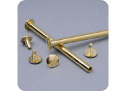 legatoria Viti sepolte rilegatura, OTTONATE, 120mm lunghezza 120 mm, testa diametro 10mm, tubetto diametro 5mm, una testa fissa ed una mobile. Per lunghezza, si intende la distanza INTERNA tra le due teste, che corrisponde allo spessore del volume da rilegare leg1394