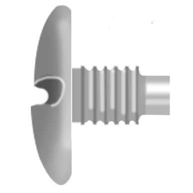 legatoria Teste per viti sepolte nichelate testa diametro 10mm, filettatura vite 7,5mm.