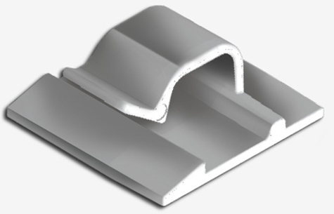 legatoria Fermacavo autoadesivo 26x26mm, per cavi fino a 8,7mm BIANCO, in plastica bianca, per la posa di cavi e fili su superfici piane.