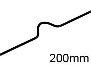 legatoria Appendino calendari, 200mm, NERO con mezzaluna NORMALE (alta 10mm), lunghezza 200mm, spessore 2mm leg141