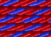 legatoria Cordone a 3 capi bicolore ritorti, spessore 3mm 2 capi ROSSI, 1 capo BLU, Cordoncino ideale per abbellimenti in campo sartoriale e il confezionamento di bomboniere, men�, libretti matrimonio. Prodotto italiano, MADE IN ITALY.