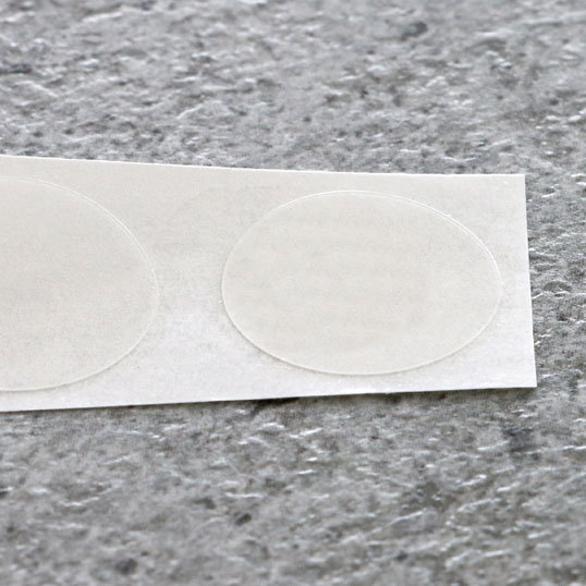 legatoria Bollini autoadesivi chiudibusta diametro 35mm TRASPARENTE, adesivo PERMANENTE, in rotolo..