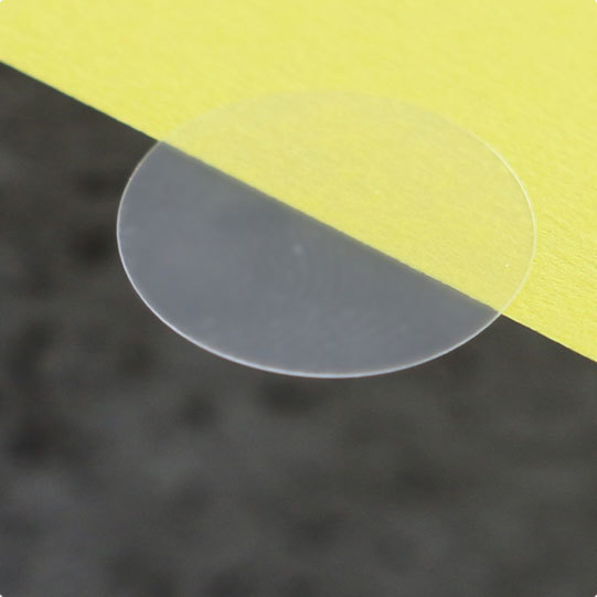 legatoria Bollini autoadesivi chiudibusta diametro 35mm TRASPARENTE, adesivo PERMANENTE, in rotolo..