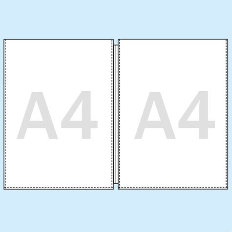 legatoria Busta a U. A4 Doppio TRASPARENTE, in polipropilene da 140 micron, aperta sul lato corto, formato A4 (210x297mm), con invito a mezzaluna per facilitarne l�apertura.