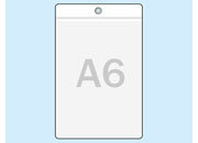 legatoria Busta a U. foro 105x148mm(A6) TRASPARENTE, foro rinforzato con occhiello metallico da 4mm, in PVC morbido da 180 micron. Aperta sul lato corto. Contiene fogli formato A6 (105x148mm). Formato esterno (115x157mm).