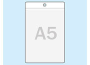 legatoria Busta APPENDIBILE 148x210mm(A5). FORO RINFORZATO TRASPARENTE, foro rinforzato con occhiello metallico da 4mm, in PVC morbido da 180 micron. Aperta sul lato corto. Contiene fogli formato A5 (15x21cm). Formato esterno 158x237mm LEG1552