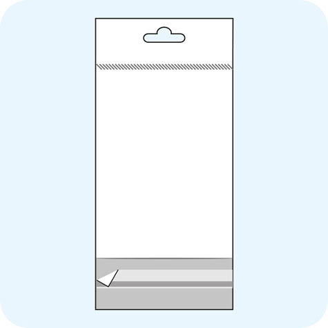 legatoria Sacchetto in polipropilene (OPP) 80x110mm TRASPARENTE, in polipropilene (OPP) da 30 micron, con patella da 30mm e banda autoadesiva di chiusura sul lato corto. Con foro euro sul lato superiore per appensione.