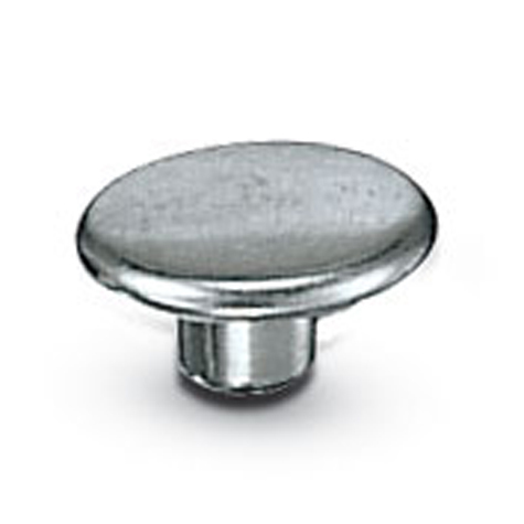 legatoria Testa di rivetto a doppia testa, diametro 9mm NICHELATA, testa superiore diametro 9mm, testa piana.