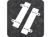 legatoria Fastener a 2 buchi, 122x24mm BIANCO, in PVC rigido, lunghezza 122mm, con scanalature per linguette metalliche. Interasse fori 80mm.