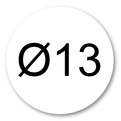 legatoria Bollini autoadesivi colorati diametro 13mm BIANCO, adesivo permanente, in rotolo.