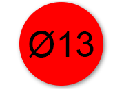 legatoria Bollini autoadesivi colorati diametro 13mm ROSSO, adesivo permanente, in rotolo leg166