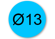 legatoria Bollini autoadesivi colorati diametro 13mm AZZURRO, adesivo permanente, in rotolo leg167