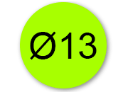 legatoria Bollini autoadesivi colorati diametro 13mm VERDE CHIARO, adesivo permanente, in rotolo leg168