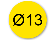 legatoria Bollini autoadesivi colorati diametro 13mm GIALLO, adesivo permanente, in rotolo leg169