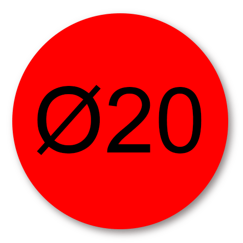 legatoria Bollini autoadesivi colorati diametro 20mm ROSSO, adesivo permanente, in rotolo.