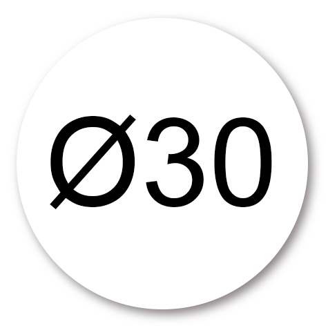 legatoria Bollini autoadesivi colorati diametro 30mm BIANCO, adesivo permanente, in rotolo.