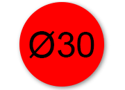 legatoria Bollini autoadesivi colorati diametro 30mm ROSSO, adesivo permanente, in rotolo leg176