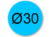 legatoria Bollini autoadesivi colorati diametro 30mm AZZURRO, adesivo permanente, in rotolo leg177