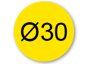 legatoria Bollini autoadesivi colorati diametro 30mm GIALLO, adesivo permanente, in rotolo leg179