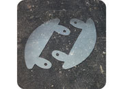 legatoria Fastener a 2 buchi, 122x36mm TRASPARENTE, a forma semicircolare. Interasse fori 80mm.