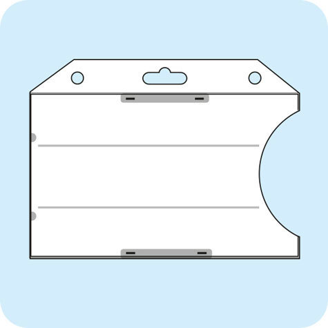 legatoria Portatesserino in plastica rigida semitrasparente, 92x58mm Aperto sul lato corto per inserire tessere formato carta di credito. Pu essere appeso sul lato superiore attraverso lasola ovale formato euro o tramite 2 fori rotondi diametro 4 mm. Formato 92x58mm, (58x92mm).