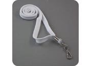 legatoria Cordoncino portabadge, daCollo, aGancioRotante, BIANCO con gancio metallico rotante, cordoncino largo 1cm, lunghezza aperto 90cm leg2063