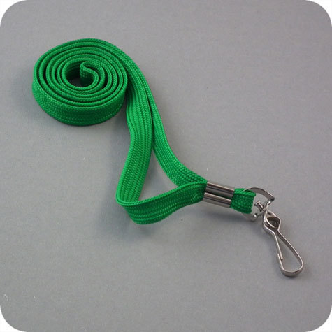 legatoria Cordoncino portabadge, daCollo, aGancioRotante, VERDE con gancio metallico rotante, cordoncino largo 1cm, lunghezza aperto 90cm.