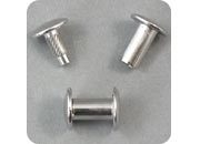 legatoria Vite sepolta ad incastro, 12mm NICHELATA.Per rilegatura. Lunghezza mm 12, testa diametro 10mm, fusto le due teste terminali sono lisce. Per lunghezza, si intende la distanza INTERNA tra le due teste, che corrisponde allo spessore del volume da rilegare.