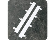 legatoria Fastener a 4 buchi, 280x25mm BIANCO, in PVC rigido, lunghezza 280mmn. Interasse fori 80mm.