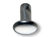 legatoria Olgo maschio di rivetto a doppia testa, altezza 4.30mm NICHELATO, diametro base 4.70mm, base bombata LEG2165