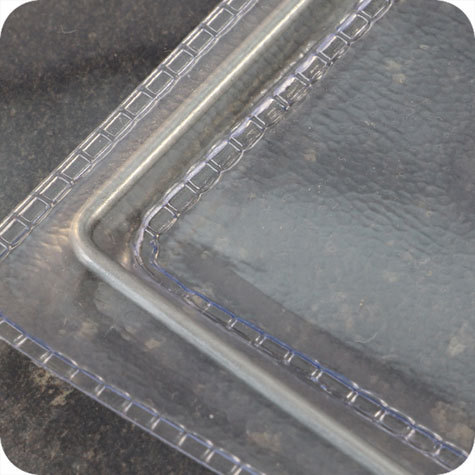 legatoria Busta rinforzata. A5 lato corto TRASPARENTE, in PVC flessibile 140 micron, senza patella di chiusura, per formato A5 (148x210mm).