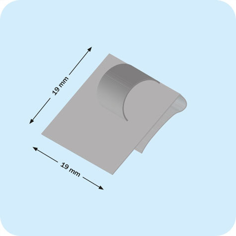 legatoria Clip di sospensione con occhiello TRASPARENTE. Misure 19x19 mm.