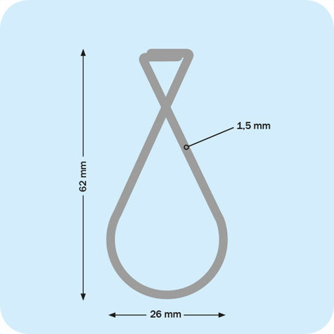 legatoria Clip di sospensione a 8 63x26mm, spessore 1.5 mm.