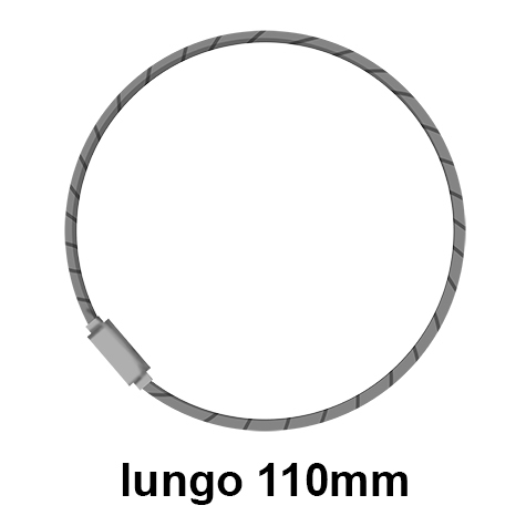 legatoria Anelli apribili flessibili INOX, 220mm in acciaio inossidabile, lunghezza aperto 220 mm, con chiusura a vite.
