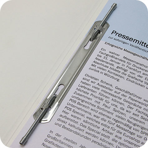 legatoria Fastener a molla doppia da assemblare con codice leg1031. 90x12mm montata su piastra di base, lunghezza spirale di 60mm.