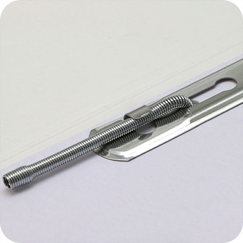 legatoria Fastener a molla doppia da assemblare con codice leg1031. 90x12mm montata su piastra di base, lunghezza spirale di 60mm.