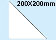 legatoria Tasca triangolare autoadesiva, 200x200mm Corner pocket. Busta triangolare isoscele adesiva in vinile trasparente (colla acrilica trasparente) per inserire listini prezzi, offerte o altri fogli singoli in raccoglitori ad anelli, cataloghi, depliant, ecc..  leg2275