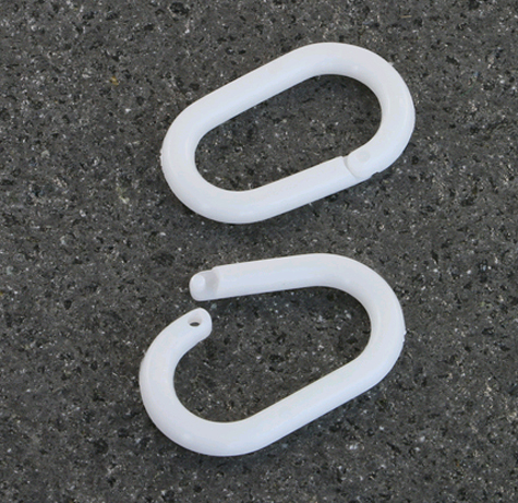 legatoria Anelli apribili in plastica 22mm BIANCO, OVALE, interno: 10x20mm, esterno: 17x27mm, spessore filo: 2,8mm.